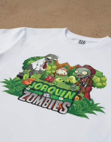 Polera Estampada Niño Cumpleaños Plants Vs Zombies