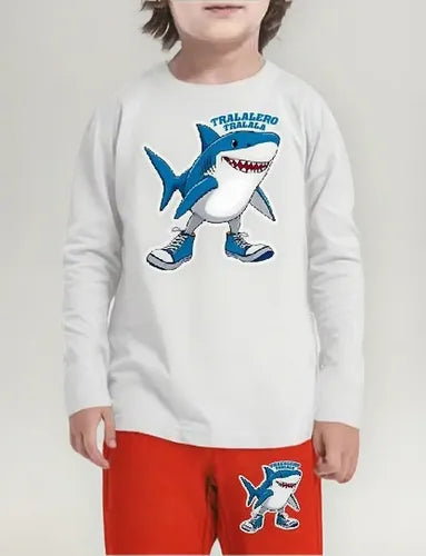 Pijama Largo Niños Algodon Tralalero Tralala Brainrot