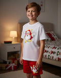 Pijama Corto Niños Algodon Viejito Pascuero Santa Navidad