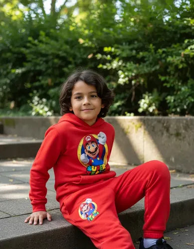 Polerón Mario Bros + Pantalón De Buzo Personalizado Algodón