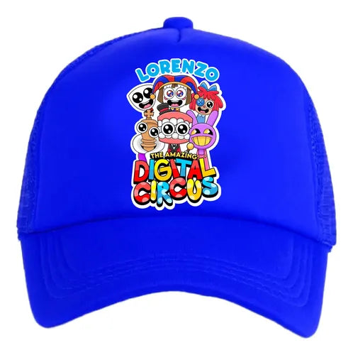 Jockey Circo Digital Niños Personalizado Ajustable Azul Talla Niños Circo Digital