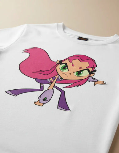 Camiseta Polar Manga Larga Polera Niñas Starfire Titanes