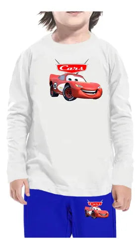 Pijama Largo Niños Algodon Hot Wheels Autos
