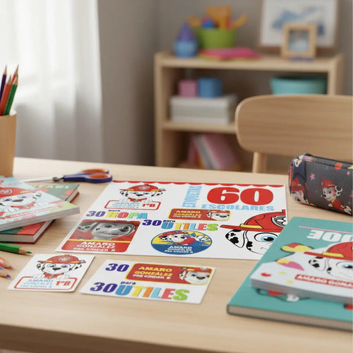 Etiquetas Para Marcar Ropa Y Utiles Escolares Paw Patrol