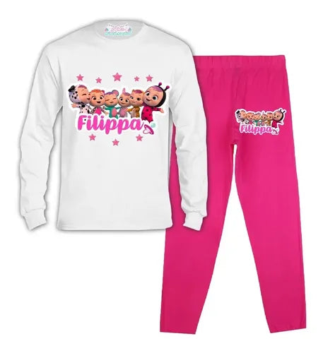Pijama Largo Bebes Llorones Personalizado Algodón