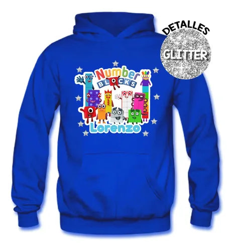 Polerón Canguro Number Blocks Personalizado Niños D1
