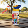 Botella 31 Minutos Personalizada Niños Escolar Con Nombre Blanco