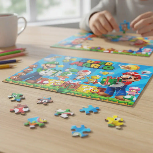 Puzzle Rompecabezas Mario Bros Y Amigos Dia Del Niño D2