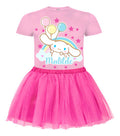 Disfraz Vestido Cinnamoroll Personalizado Polera + Tutú Niñas Detalles Glitter