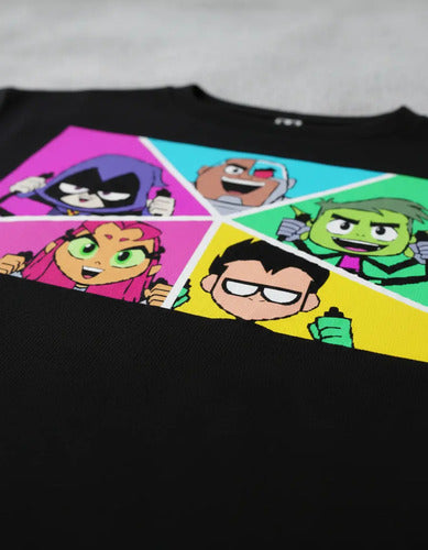 Polera Color Algodón 100% Niños Jovenes Titanes Cuadrado