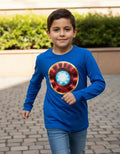 Polera Manga Larga Algodón Niños Iron Man Reactor
