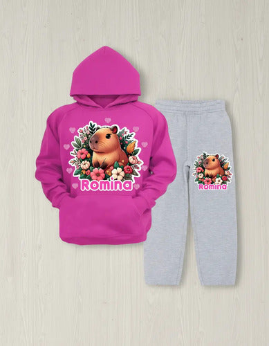 Buzo Capibara Niñas Personalizado Pantalon Poleron Conj