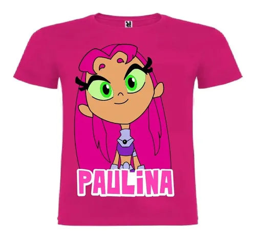 Polera Starfire Jovenes Titanes Personalizada Niñas