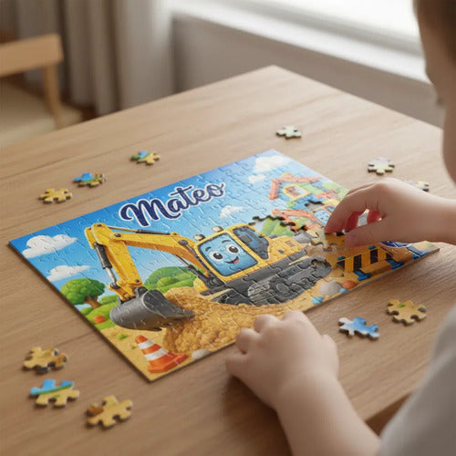 Puzzle Rompecabezas Personalizado Excavadora Construccion