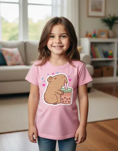 Polera Capibara Niñas Algodón 100%