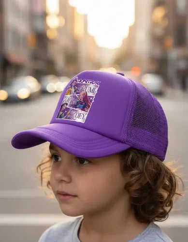 Jockey Gorro Niñas Demon Hunter Kpop Huntrix Cuadrado Violeta 5-12