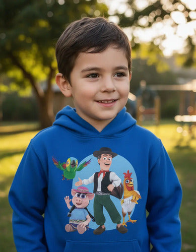 Polerón Canguro Algodón Niños Granja Zenon