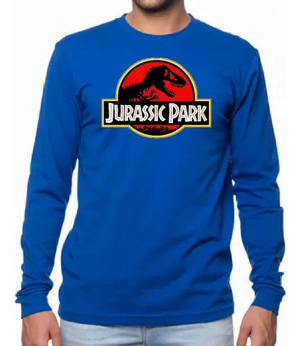 Polera Manga Larga Algodón Niños Jurassic Park Dinosaurios
