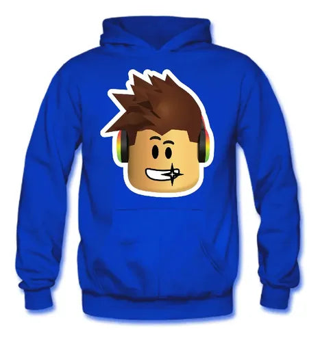 Polerón Canguro Algodón Niños Roblox Avatar Cabeza