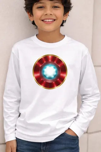 Camiseta Polar Manga Larga Polera Niño Iron Man Reactor