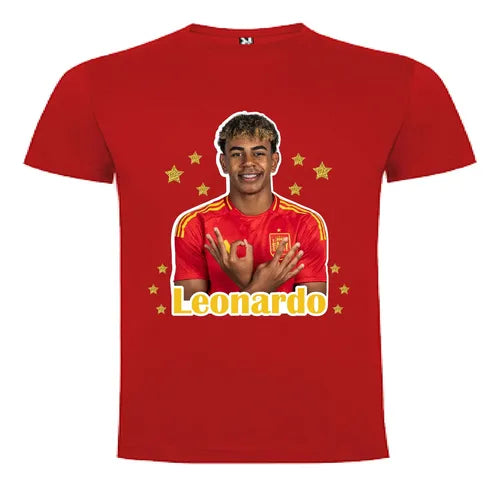 Polera Lamine Yamal Futbol Personalizada Niños Algodón 100%