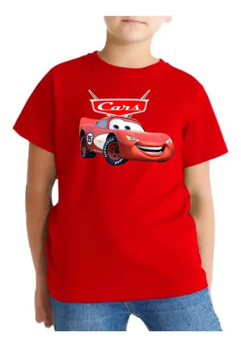 Polera Color Algodón 100% Niños Autos Hot Wheels