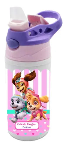 Botella Agua Skye Everest Paw Patrol Personalizada Niñas Blanco