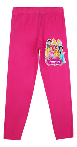 Pijama Largo Princesas Niñas Personalizado Algodon Glitter