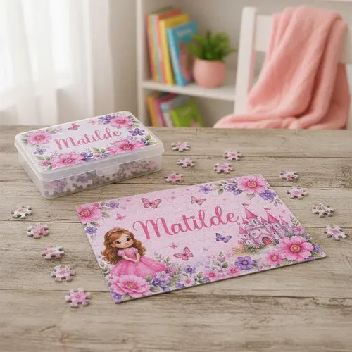 Puzzle Rompecabezas Personalizado Princesa Castillo Nombre