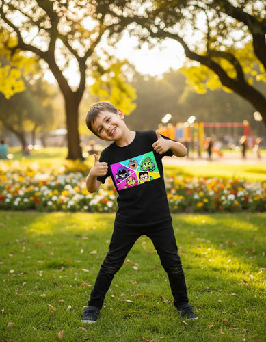 Polera Color Algodón 100% Niños Jovenes Titanes Cuadrado