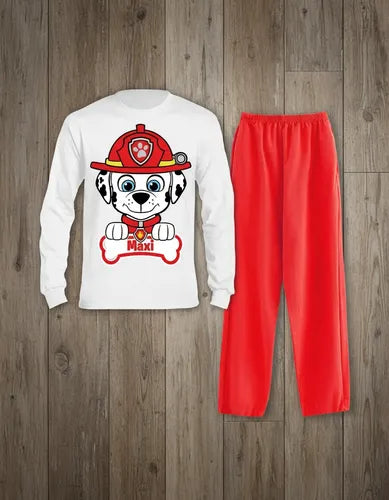 Pijama Largo Marshall Paw Patrol Niños Algodón Personalizado
