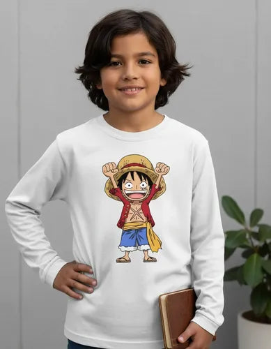 Camiseta Polar Manga Larga Polera Niño Luffy One Piece