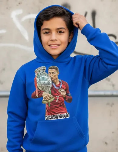 Polerón Canguro Algodón Niños Cristiano Ronaldo Cr7 Copa
