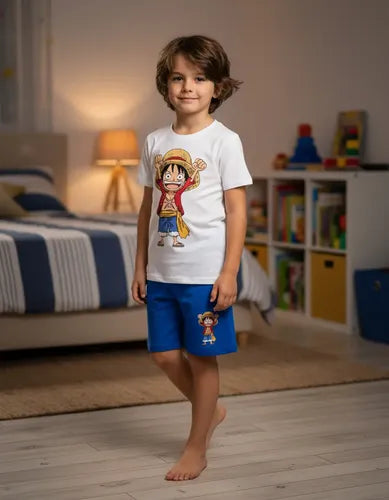 Pijama Corto Niños Algodon Luffy One Piece