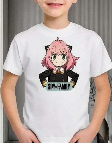 Polera Blanca Algodón 100% Niña Spy X Family