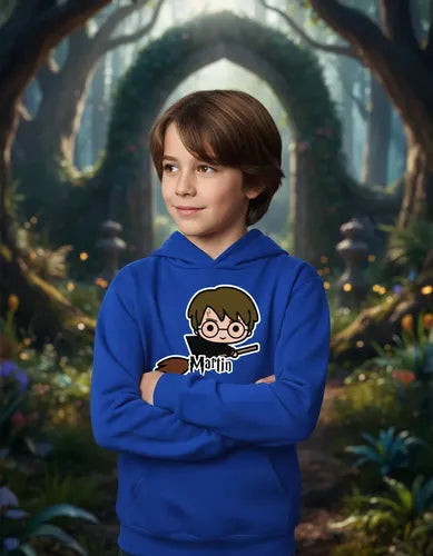 Polerón Harry Potter En Escoba Personalizado Niños Y Niñas