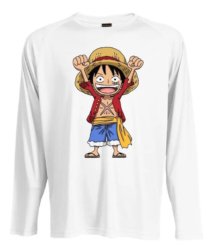 Camiseta Polar Manga Larga Polera Niño Luffy One Piece