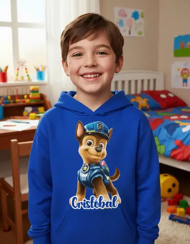 Polerón Chase Paw Patrol Niños Personalizado Algodón 3