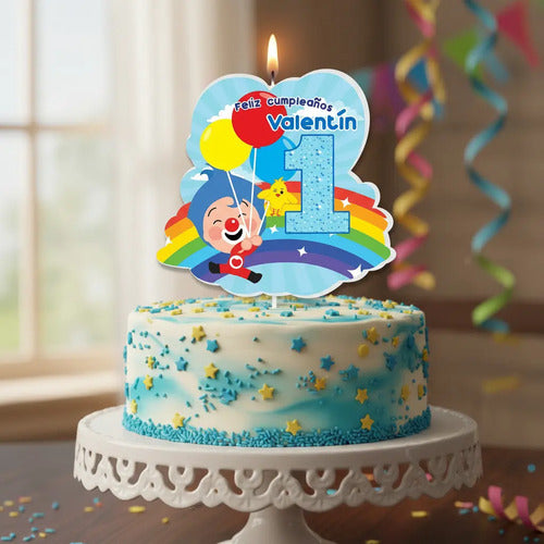 Vela De Cumpleaños Plim Plim Niños  Personalizada