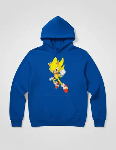 Polerón Canguro Algodón Niños Sonic Dorado