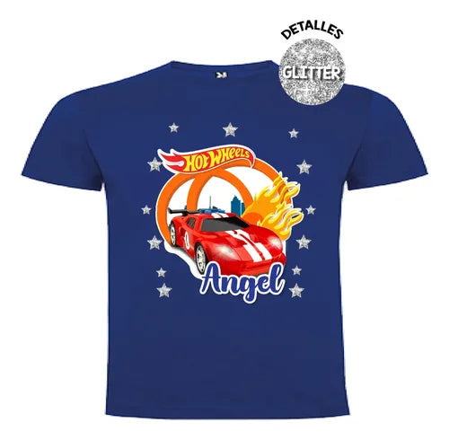 Polera Hot Wheels Personalizada  Algodón 100% Manga Corta