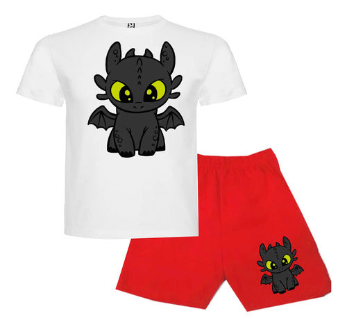 Pijama Corto Niñoss Algodon Chimuelo Como Entrenar Dragón