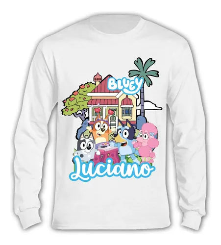 Pijama Largo Bluey y Bingo Personalizado 100% Algodón Niños