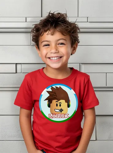 Polera Color Algodón 100% Niños Roblox Nuevo