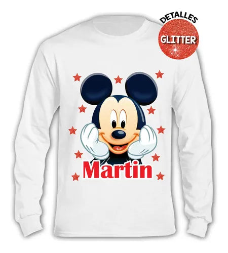 Pijama Largo Mickey Mouse 100% Algodón Personalizado Niños