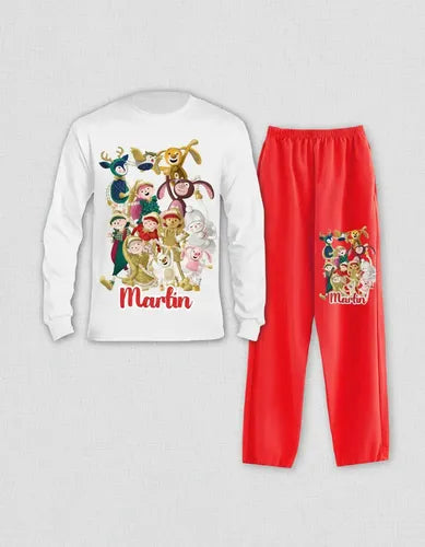 Pijama Largo Duendes Magicos 2022 Personalizado 100 Algodon