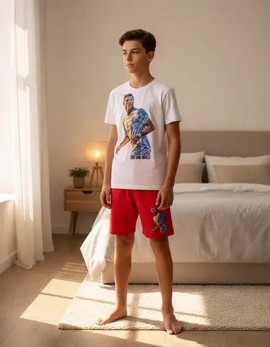 Pijama Corto Niñoss Algodon Cristiano Ronaldo Cr7 Real
