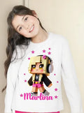 Polera Larga Roblox Personalizada Niñas Algodón D1