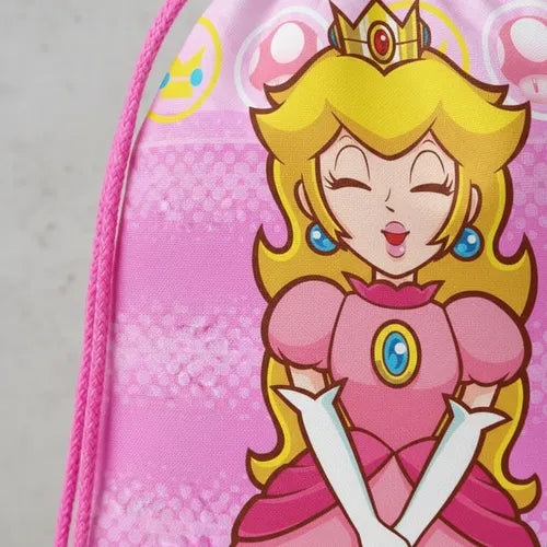 Mochila Morral Princesa Peach Personalizada Bolsa Tela Fucsia Estampado