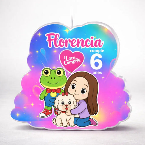 Vela De Cumpleaños Lara Campos Personalizada Decorativa